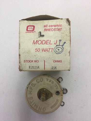 OHMITE RJS25K RHEOSTAT 50 WATT 25K OHM MODEL J0