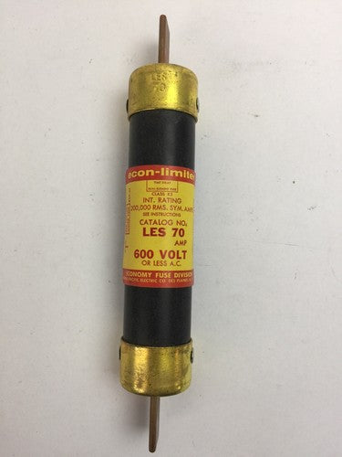 ECONOMY LES 70 TIME-DELAY DUAL ELEMENT FUSE 70AMP 600VAC CLASS K50