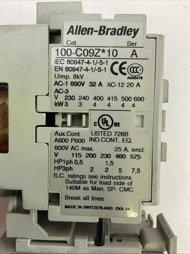 ALLEN BRADLEY STARTER (100-C09Z*10 SER A CONTACTOR COIL 24VDC + 193-EA4EB SER B)1