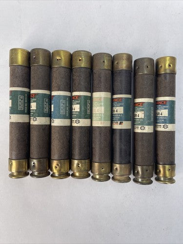 RELIANCE ECSR4 CLASS RK5 TIME DELAY DUAL ELEMENT FUSE 4AMP 600VAC (LOT OF 8)2