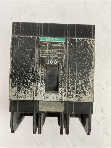 SIEMENS BQD3100 CIRCUIT BREAKER 3POLE 100AMP 480Y/277VAC0