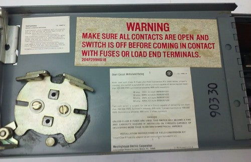 WESTINGHOUSE FDPT2211R SER.B FUSIBLE TWIN PANELBOARD SWITCH 30A 240V 2P 7.5HP8