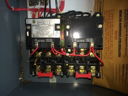 SQUARE D SIZE 1 TWO SPEED COMBO BOX STARTER 30A 8810DCA4V81A11C7FF4P58P59R1R3T115