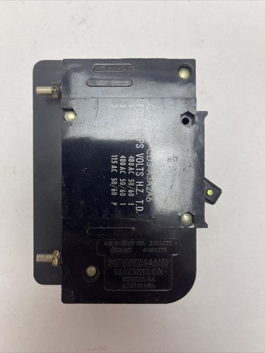 HEINEMANN CD3-A3A2A6 CIRCUIT BREAKER POLE 1 & 2 45AMPS 480VAC POLE 3 115VAC2