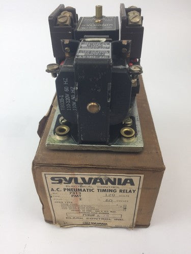 SYLVANIA 713UPA76 A.C. PNEUMATIC TIMING RELAY 10A 600VAC COIL 110-120V 60HZ0