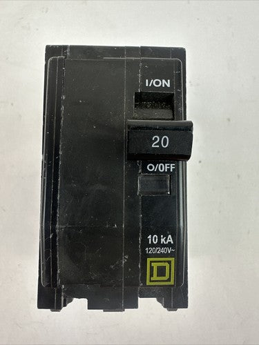 SQUARE D QO220 CIRCUIT BREAKER 20AMP 2 POLE 120/240VAC 10kA0