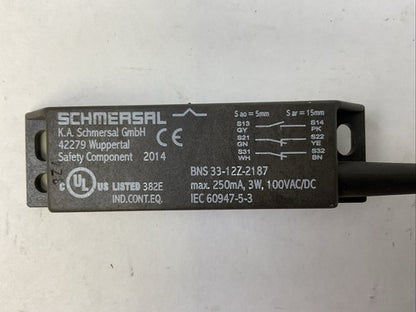 SCHMERSAL BNS 33-12Z-2187 SAFETY SENSOR 250mA 3W 100VAC/DC1