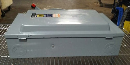 SQ. D HU364, SER. D2, SAFETY SWITCH, 200A, 600VAC/250DC, 3PH, MAX H.P. 150  USED9