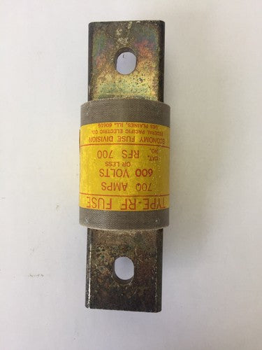 ECONOMY FUSE RFS 700 TYPE-RF FUSE 700 AMP 600 VOLTS FEDERAL PACIFIC ELECTRIC3