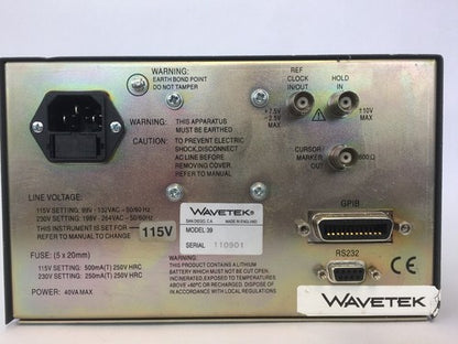 WAVETEK MODEL 39 30MS/S UNIVERSAL WAVEFORM GENERATOR 198-264VAC 250mA(T)250V HRC8