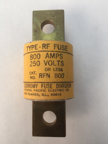 ECONOMY FUSE DIVISION RFN 800 TYPE RF FUSE 800 AMPS 250 VOLTS3