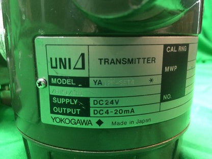 YOKOGAWA UNI PRESSURE TRANSMITTER YA12F-SET4/FMF1/BR1 140 PSI 24V DC3