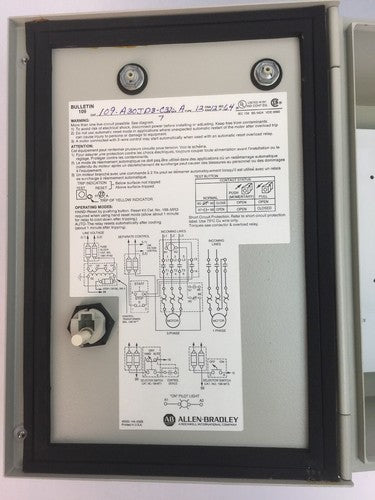 ALLEN BRADLEY 109-A30JD3-C32-7 TYPE 12 STARTER ENCLOSURE ONLY 4