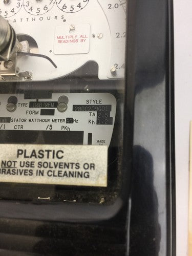 WESTINGHOUSE D4B-2FM KILOWATTS METER 120V 3W 20CLASS 280C209G01 2.5TA 1.2Kh2