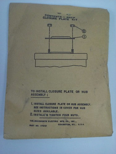 WADSWORTH 07813B FUSIBLE SAFETY SWITCH 3P 125-250V 240VAC 100A 15HP RAINTIGHT9