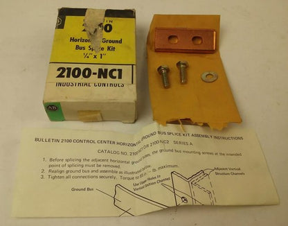ALLEN BRADLEY 2100-NC1 SER. C, HORIZONTAL GROUND BUS SPLICE KIT 1/4'' X 1'',21000