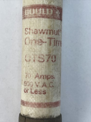 GOULD SHAWMUT OTS70 ONE-TIME FUSE 70AMP 600VAC (LOT OF 6)2