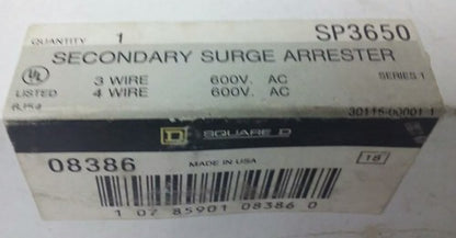 SQUARE D SP3650 SER.1 SECONDARY SURGE ARRESTER,650VAC,3-4 WIRE@ 600VAC,NEW OTHER1