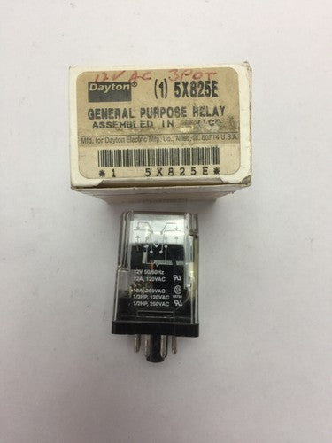 DAYTON 5X825E GENERAL PURPOSE RELAY 12V 50/60HZ 12A 120VAC 10A 250VAC 1/2HP 0