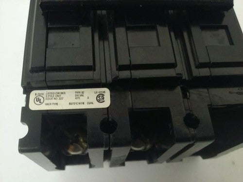 CUTLER HAMMER QC3060HT QUICKLAG C CIRCUIT BREAKER 3P 240VAC 60A TYPE QC1