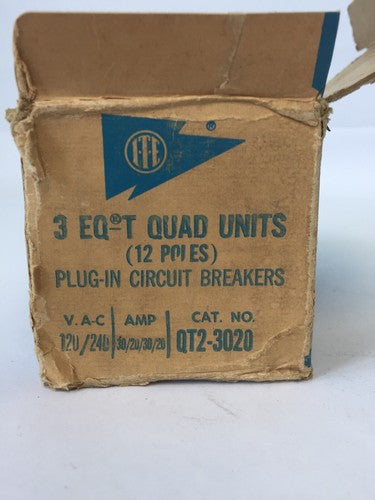 ITE QT2-3020 3 EQ-T QUAD UNITS PLUG-IN 120/240VAC 30/20/20/30A (BOX OF 3)1