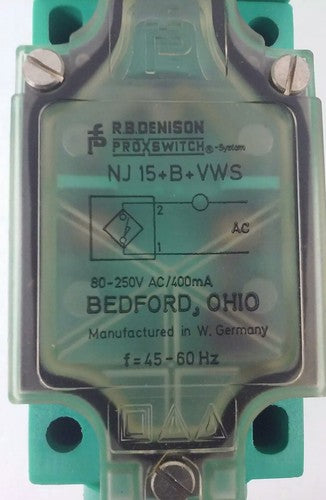 R.B.DENISON NJ15+B+VWS PROXIMITY LIMIT SWITCH, 80-250VAC/400mA, F=45-60HZ, NJ15B2