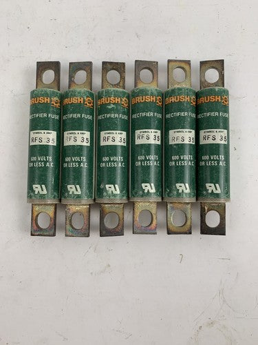 Brush RFS35 35A 600V Rectifier Fuse “Lot of 6”0