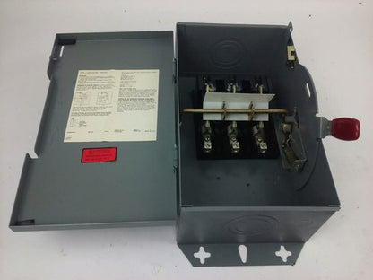 WESTINGHOUSE, HUN362, SAFETY SWITCH, 60A, 600V, 3P, TYPE 1 INDOOR ENCLOSURE, NEW2