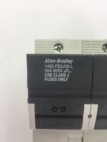 ALLEN BRADLEY 1492-FB2J30-L DUAL FUSE HOLDER 30A 600V USE CLASS J FUSES ONLY1