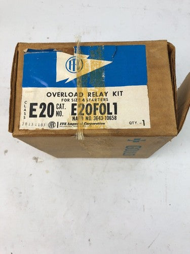 ITE OVERLOAD RELAY KIT SIZE 4 STARTERS CLASS E20 TYPE E20F0L10