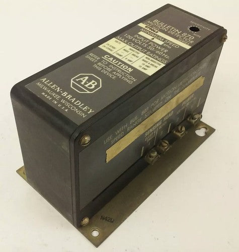 ALLEN BRADLEY 979062, MOTION DETECTOR, 5 RPM MINIMUM SPEED ,120V 50/60HZ 10A0