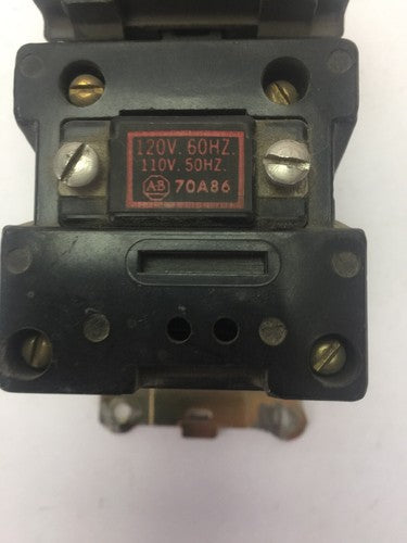 ALLEN BRADLEY 702L-AOD93 CONTACTOR 600VAC 20AMP SERIES K 70A86 COIL 120V 60HZ 7