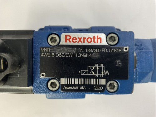 REXROTH 4WE6D62/EW110N9K4 DIRECTIONAL SOLENOID VALVE 120V 4WEH16HD72/1