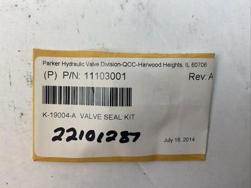 PARKER HYDRAULIC 11103001 K-19004-A VALVE SEAL KIT REV A0