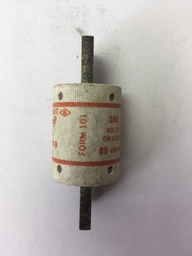 SHAWMUT AMPTRAP A25X80 FUSE 80 AMP 250VAC TYPE 4 FORM 1012