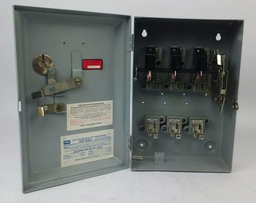 FPE 1336R FUSIBLE SAFETY SWITCH 3P, 30A, 600VAC, 3 WIRE, 3 BLADES, 20HP 3