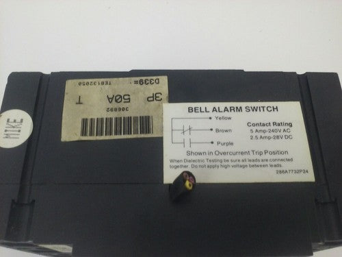 GENERAL ELECTRIC TEB132050 CIRCUIT BREAKER TRIP UNIT 3P 240V 50A 10Ka GREEN TAG3