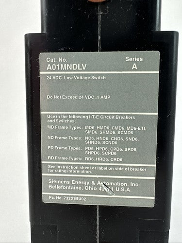 SIEMENS A01MNDLV SERIES A 24VDC LOW VOLTAGE SWITCH1
