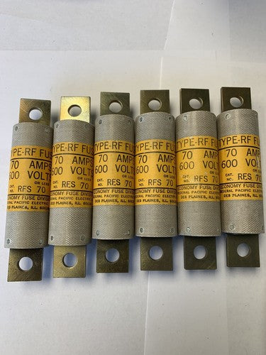 Economy Fuse RFS70 70A 600V Type-RF Fuse "Lot of 6"0