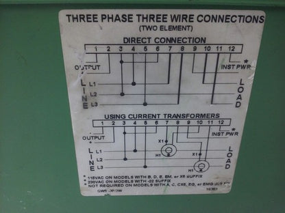 OHIO SEMITRONIC, GW5-004E AC WATT TRANDUCER, 3PH, 3W, TWO ELEMENT, 0-150V, 0-5A2