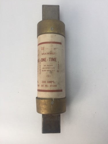 GOULD SHAWMUT OTS300 ONE-TIME FUSE 300AMP 600VAC CLASS K-5 (LOT OF 3)0