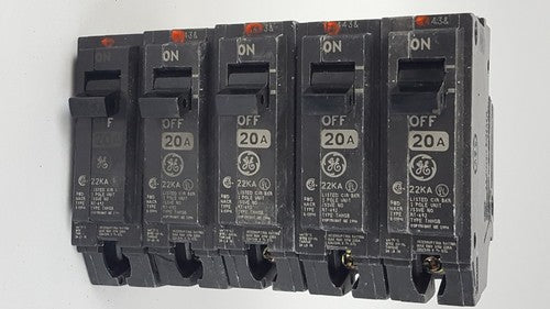 GE THHQB1120 THHQB 20 amp 1 pole circuit breaker LOT OF 50