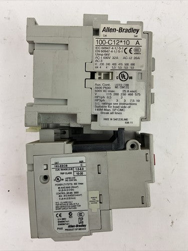 ALLEN BRADLEY STARTER (100-C12*10 SER A COIL 120V + 193-EECB SER C 1.0-5.0A)3