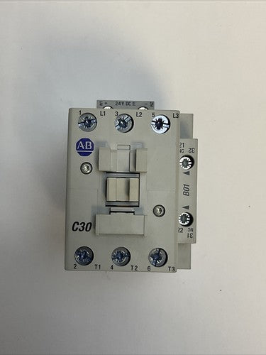 ALLEN BRADLEY 100-C30EJ01 CONTACTOR SER C 600VAC 55A 25HP 3PH COIL 24VDC3