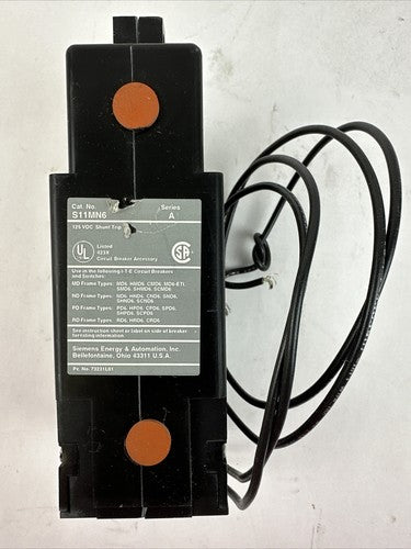 SIEMENS A11MN6 125VDC SHUNT TRIP SERIES A0