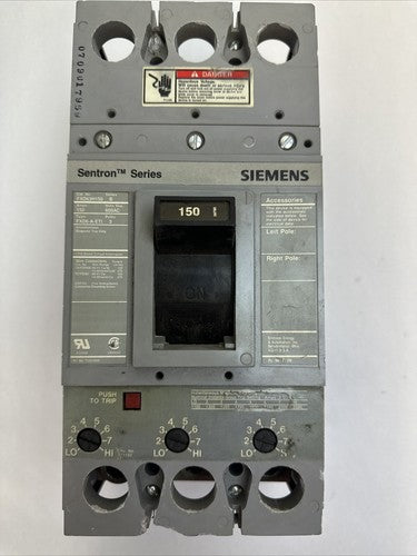 SIEMENS FXD63H150 SENTRON SERIES B CIRCUIT BREAKER 600VAC 3POLE 150AMP0