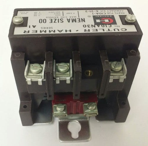 CUTLER HAMMER C10AN30A MAGNETIC CONTACTOR W/O INTERLOCK, 120V 60HZ COIL, C10AN33