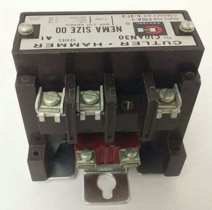 CUTLER HAMMER C10AN30A MAGNETIC CONTACTOR W/O INTERLOCK, 120V 60HZ COIL, C10AN33