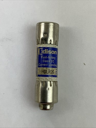 EDISON HCLR20 FAST-ACTING CURRENT LIMITING CLASS CC FUSE 20AMP 600VAC (LOT OF 5)1