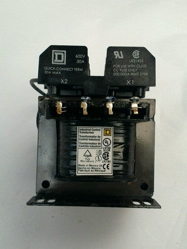 SQUARE D TRANSFORMER 9070TF100D1 W\QUICK CONNECT TERMINAL 600V 300VA 30A LR214550